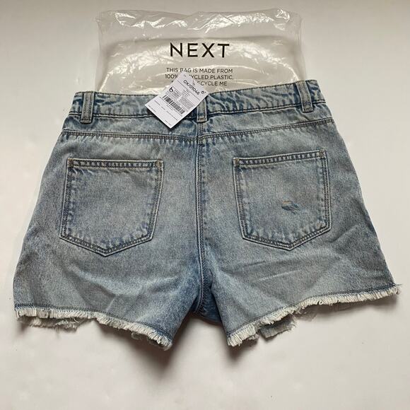 New Next Direct Denim Shorts with Rainbow Threads - Picture 2 of 2